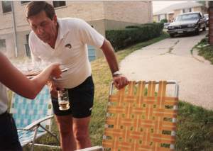 1988 Fathers Day and Roys 54th Birthday At Marys House Blowing out candles Picture 8