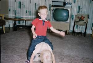 Bill Riding Ann in McPherson Livingroom Picture 102