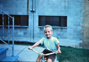 Bill on trike in McPherson Back Yard Picture 99