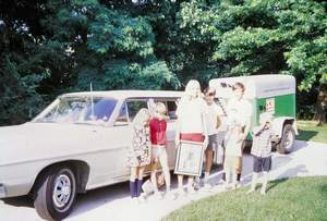Our Station Wagon Ready for trip Mary Ron Ann Rick Bill Kathy Tom Picture 410