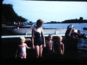 Roy and Howards Boat on Lake with Ann Sandy Bill and someone Picture 539