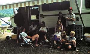 camping group photo including Kathy Sandy Mary and Tom Picture 166
