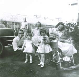 136 Hilda Barbara Gildea Diane Gildea Carol Witterstaetter Pauline labeled June 1957 Picture 136